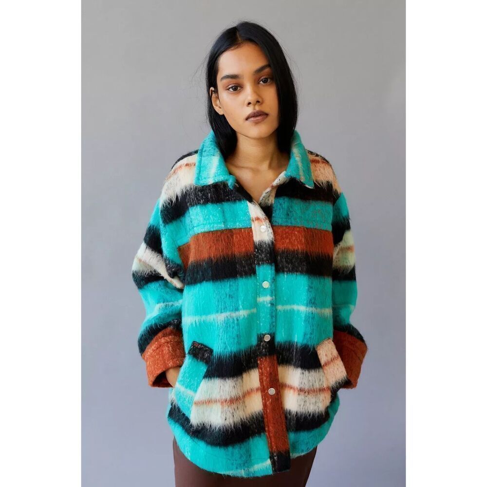 Urban Outfitters Bdg Brushed Melton Shirt Jacket Size Xs